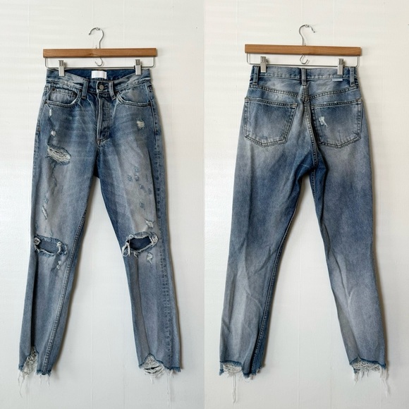 BOYISH Billy High Waist Distressed Jeans in Some Like it Hot Size 25 - Picture 6 of 15